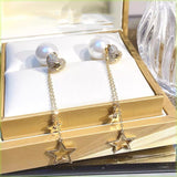 14K Gold-plated Heart And Artificial Pearl Earrings