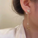 14K Gold-plated Heart And Artificial Pearl Earrings