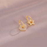 14K Gold-plated Heart And Star Earrings