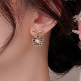 14K Gold-plated Houndstooth Flower Earrings