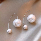 14K Gold-plated Large And Small Pearl Earrings