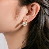 14K Gold-plated Love Heart Artificial Pearl Earrings