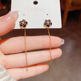 14K Gold-plated Niche Design Camellia Threader Earrings