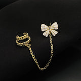 14K Gold-plated Pink Bow Ear Cuff ( Left Ear)