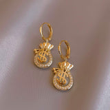 14K Gold-plated Ppal Lucky $ Bag Earrings