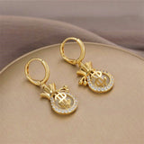 14K Gold-plated Ppal Lucky $ Bag Earrings