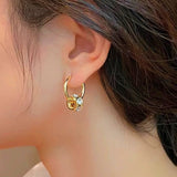 14K Gold-plated Ring Earrings