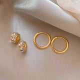 14K Gold-plated Ring Earrings