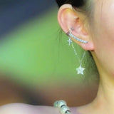 14K Gold-plated Star Bone Clip Earrings