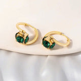 14K Gold-plated Stunning Green Crystal Earrings