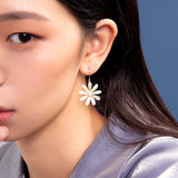 14K Gold-plated Unique Daisy Tassel Earrings