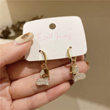 14K Gold-plated Zircon Double Heart Earrings