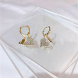 14K Gold-plated Zircon Double Heart Earrings