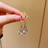 14K Gold-plated Zircon Drop Earrings