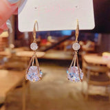 14K Gold-plated Zircon Drop Earrings