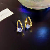 14K Gold-plated Zircon Drop Earrings