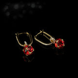 14K Gold-plated Zircon Rhinestone Ball Earrings