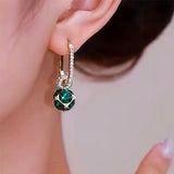 14K Gold-plated Zircon Rhinestone Ball Earrings