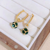 14K Gold-plated Zircon Rhinestone Ball Earrings