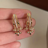 14K Gold-plated Zircon Star Earrings