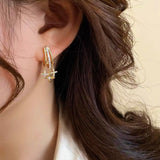 14K Gold-plated Zircon Star Earrings