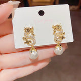 14K Gold-Plated 2024 Dragon Earrings