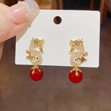 14K Gold-Plated 2024 Dragon Earrings