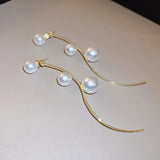 14K Gold-plated Artificial Pearl Earrings