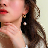 14K Gold-plated Artificial Pearl Earrings