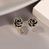 14K Gold-plated Rose Flower Stud Earrings