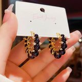 14K Gold-plated Black Earrings