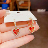 14K Gold-plated Blessing Heart Earrings