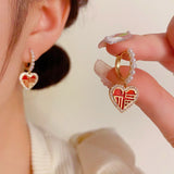 14K Gold-plated Blessing Heart Earrings