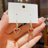 14K Gold-plated Blessing Heart Earrings