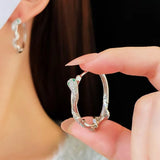 14K Gold-plated Crystal Hoop Earrings