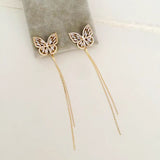 14K Gold Plated Elegant Butterfly Earrings