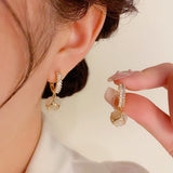 14K Gold-plated Zircon Ball Earrings