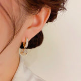 14K Gold-plated Zircon Ball Earrings