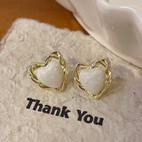 14K Gold-plated Heart Stud Earrings