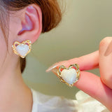 14K Gold-plated Heart Stud Earrings