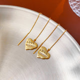 14K Gold-plated Heart Threader Earrings