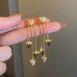 14K Gold-plated Heart Jacket Earrings