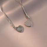 14K Gold Plated Magnetic Diamond Love Heart Necklaces