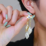 14K Gold-plated Multi-Wear Leaf Earrings