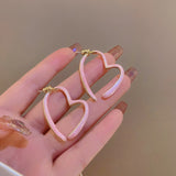 14K Gold-plated Pink Heart Earrings