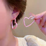 14K Gold-plated Pink Heart Earrings