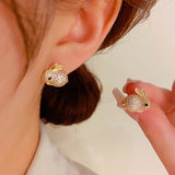 14K Gold-plated Rabbit Stud Earrings