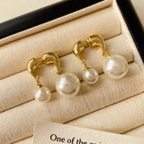 14K Gold-plated Pearl Drop Earrings