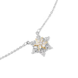 14K Gold Plated Rotating Snowflake ice flower necklace