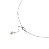 14K Gold Plated Rotating Snowflake ice flower necklace